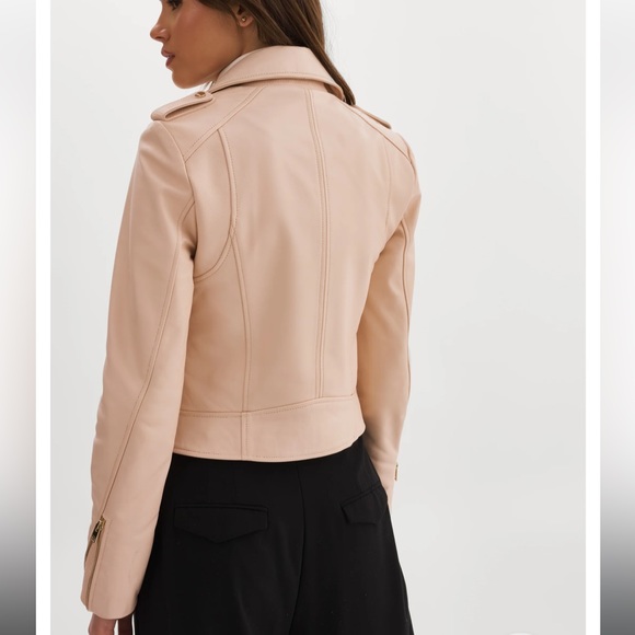 NWT LAMARQUE DONNA GOLD LEATHER JACKET IN BALLET PInk - Picture 5 of 11